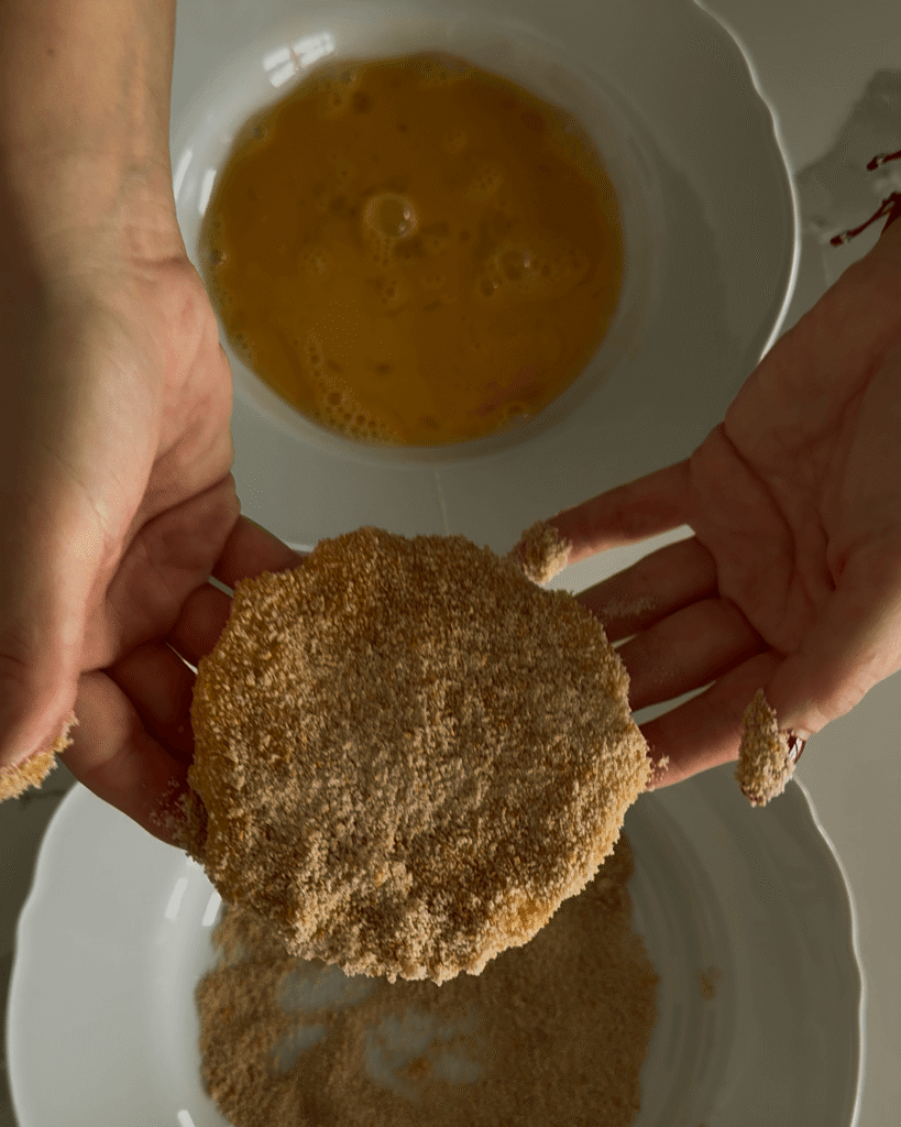 topiony ser panierowany do burgera drwala